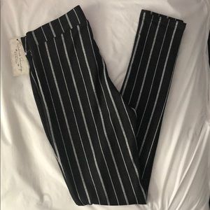 Size small black and white striped pants